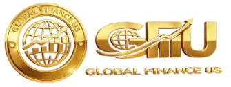 Official profile banner for Global Finance US featuring finance, insurance, and loan service icons.