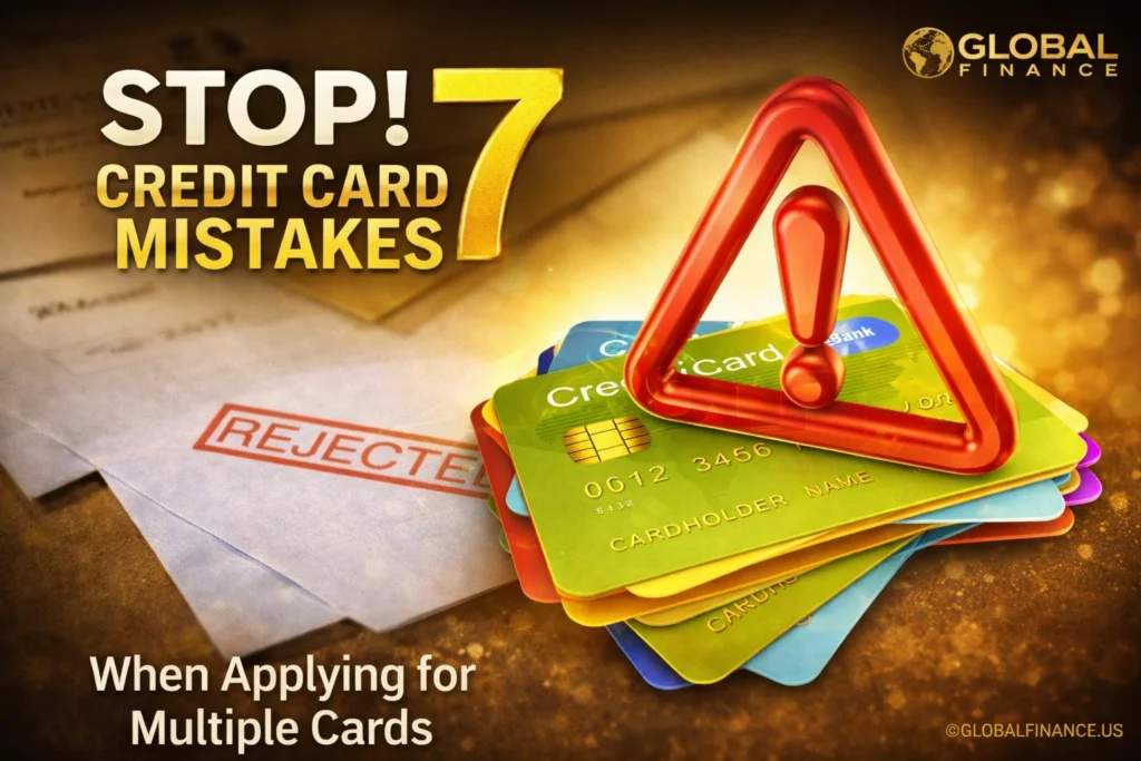 7 dangerous mistakes when applying for multiple credit cards, rejected credit card application warning, best credit card tips USA, credit score impact multiple cards