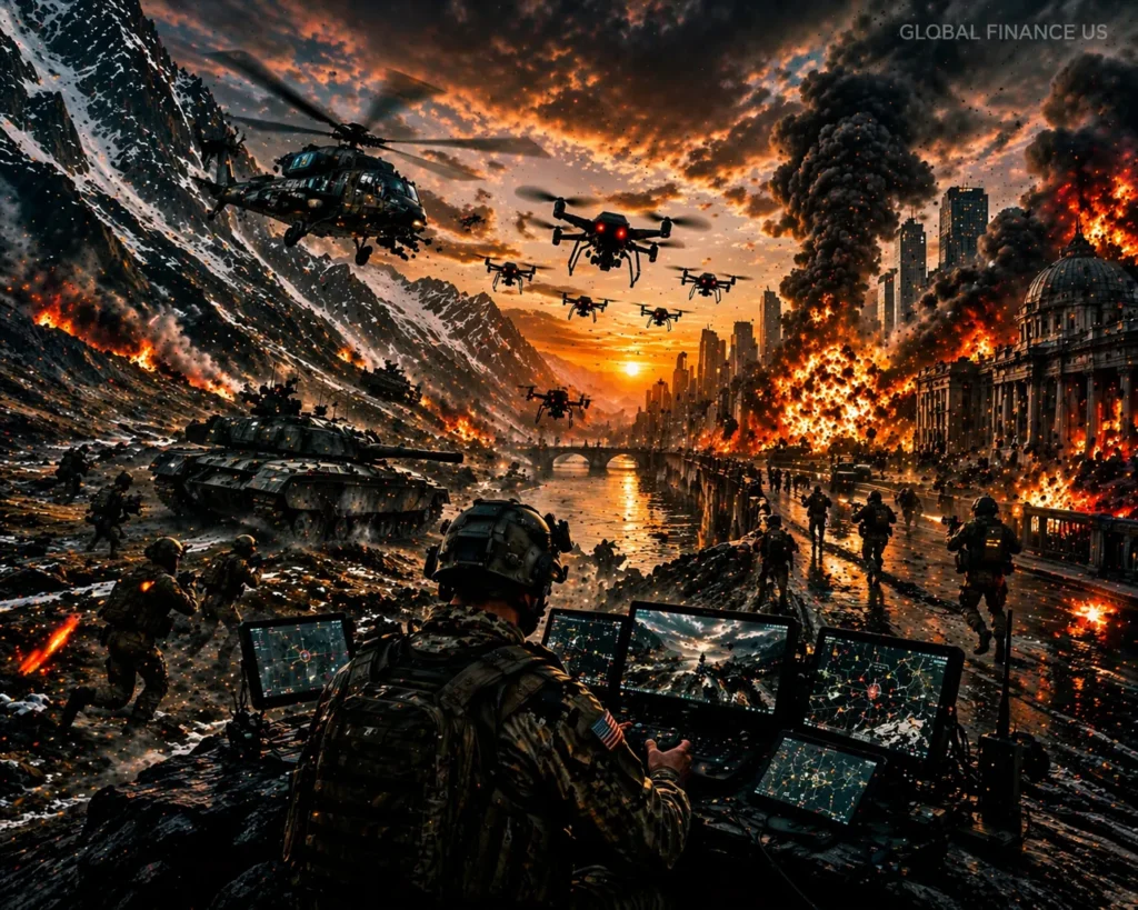 Global power shift asymmetric warfare modern battlefield drones tanks urban war analysis USA