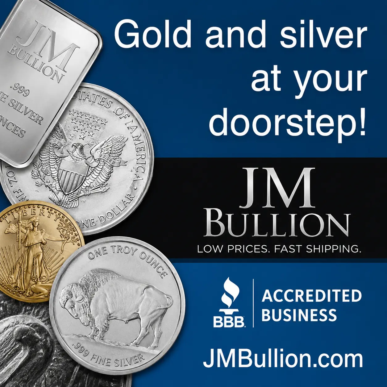 JM Bullion Gold and Silver Banner