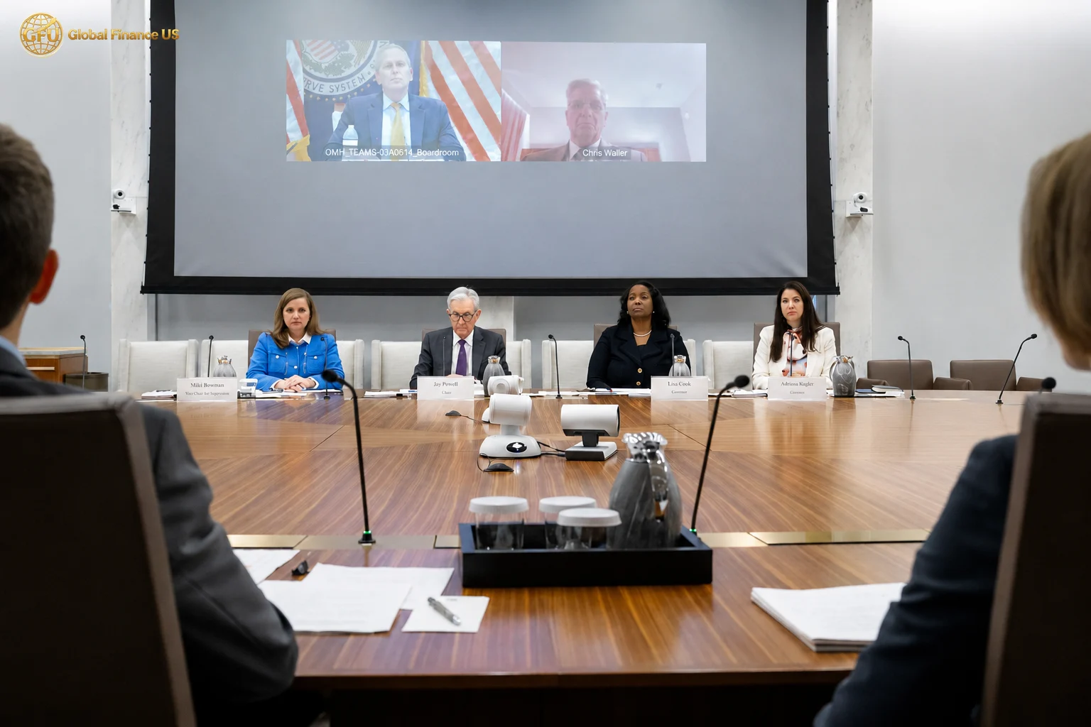 Federal Reserve board meeting during economic policy discussions as Fed faces Trump assaults and leadership transition challenges in 2026.